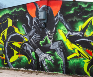 Przy ul. Mieszka I w Siedlcach można podziwiać całą galerię murali i graffiti