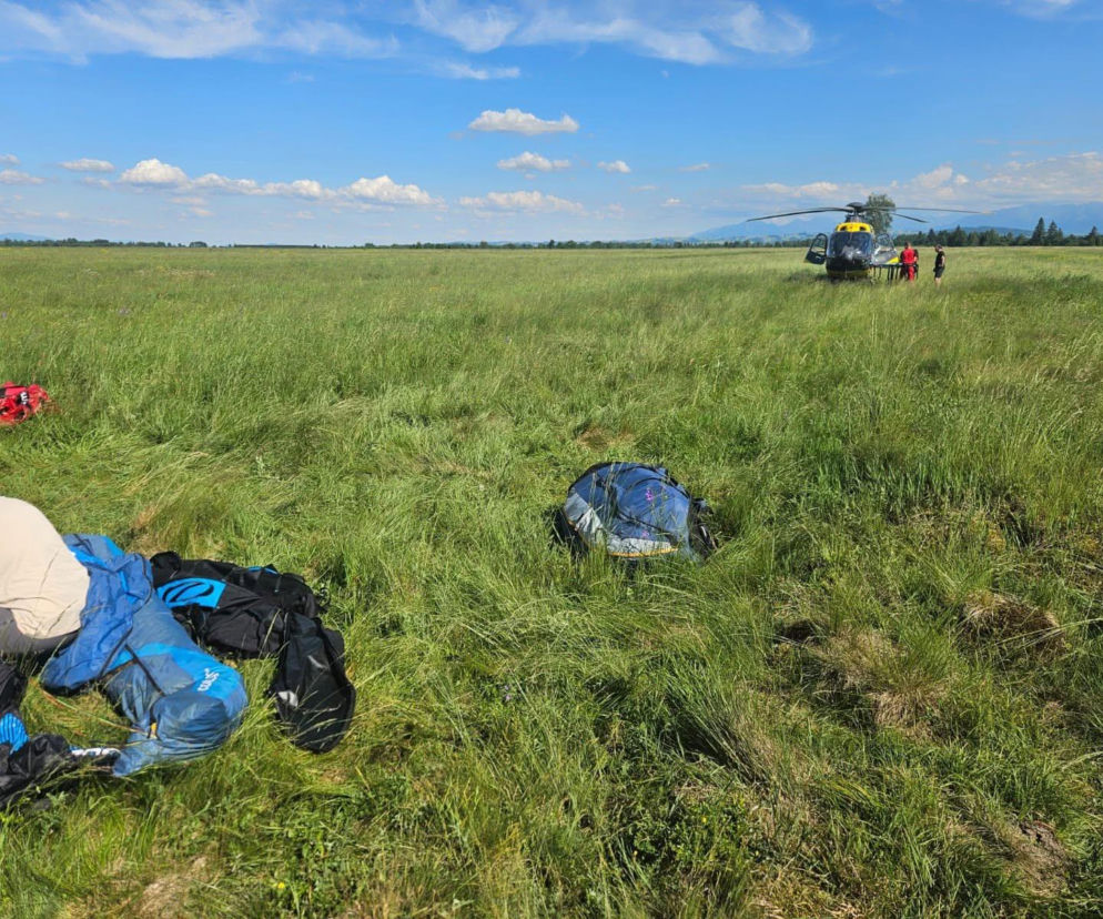 Wypadek podczas Mistrzostw Polski. Paralotniarz spadł z 50 metrów