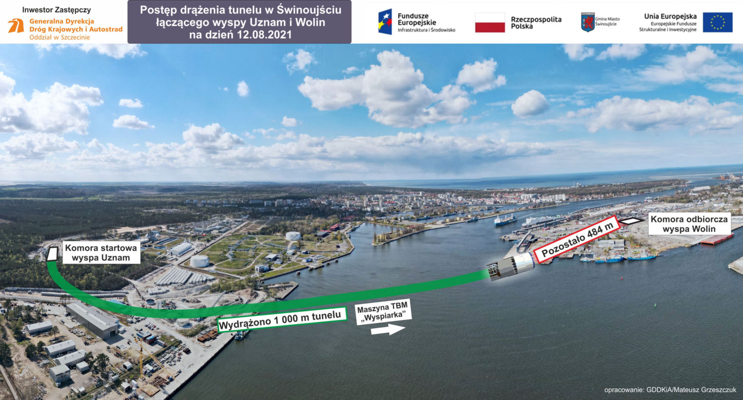 Tunel pod Świną na ostatniej prostej. Wydrążono już kilometr