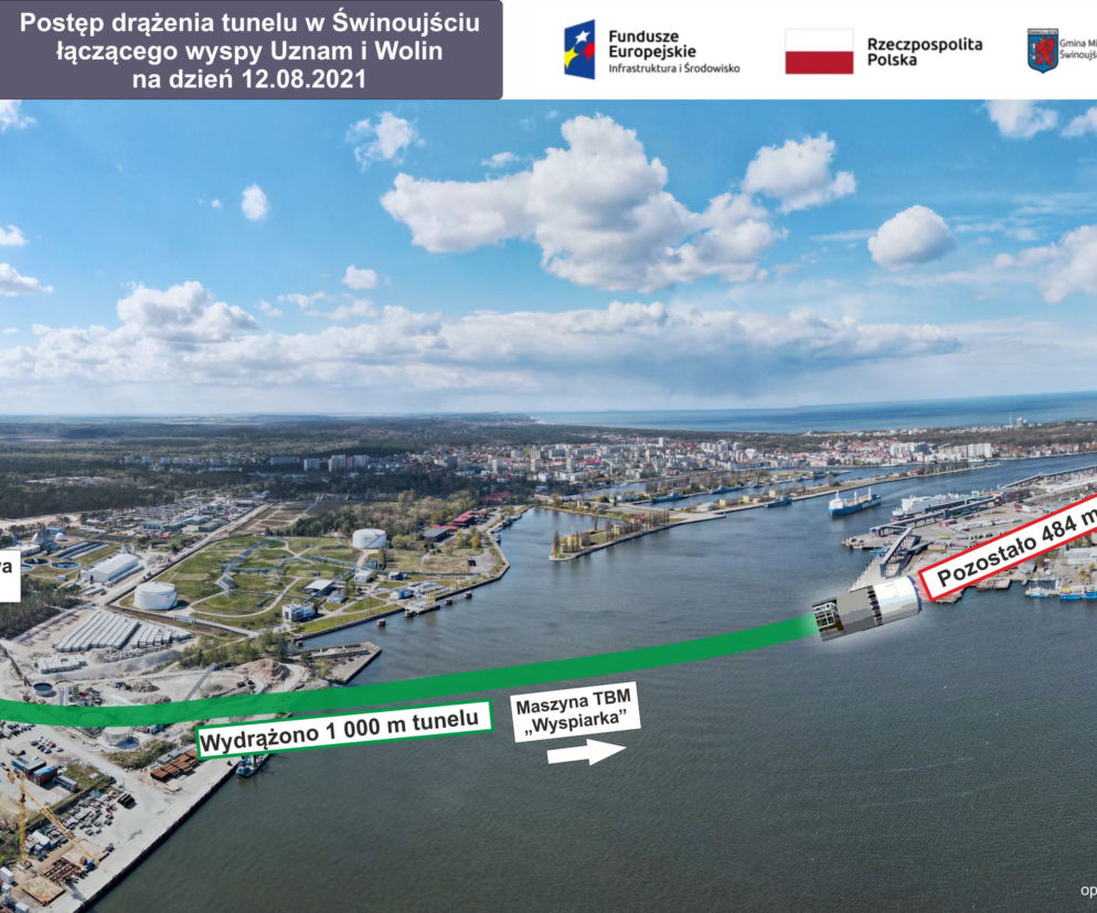 Budowa tunelu pod Świną - sierpień 2021
