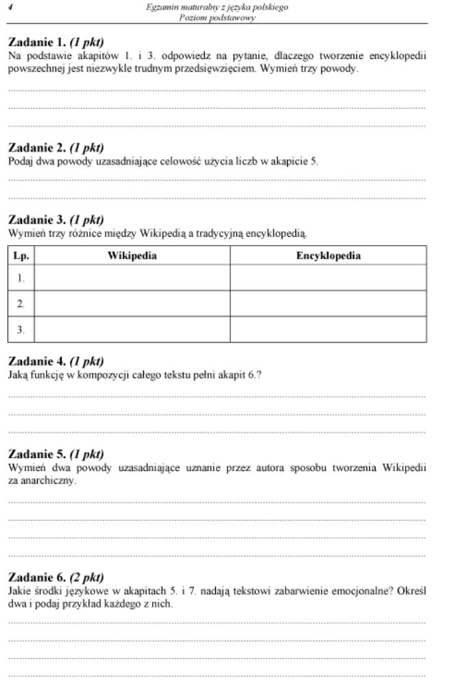MATURA 2012 POLSKI, poziom PODSTAWOWY 4.05.2012: PYTANIA, TEMATY, ARKUSZE, ODPOWIEDZI