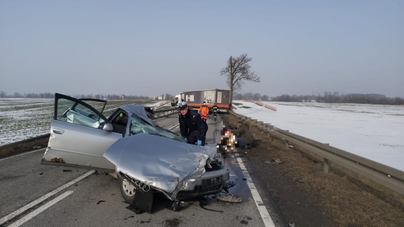Fatalny wypadek między Elblągiem a Malborkiem! Droga Krajowa nr 22 z OGROMNYMI UTRUDNIENIAMI [ZDJĘCIA]