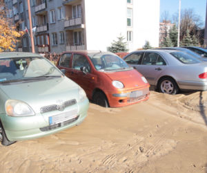 Zalany parking na Bródnie