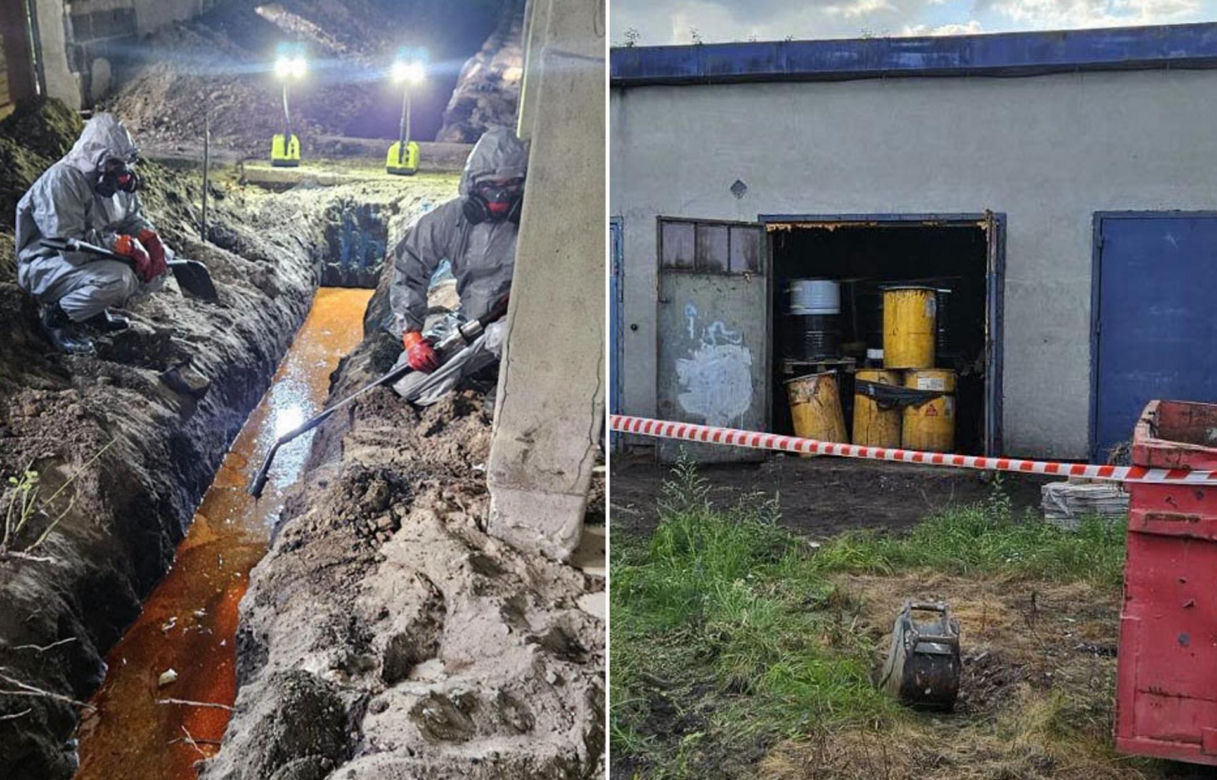 Nielegalne składowisko odpadów chemicznych w Milęcinie