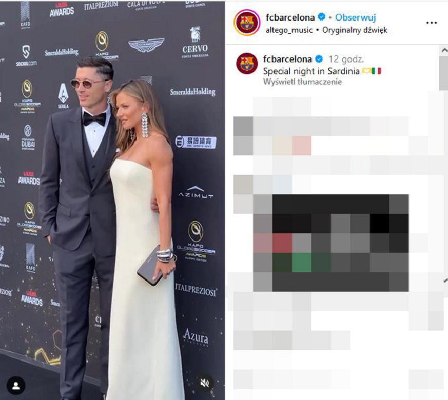 Anna Lewandowska w sukni polskiej marki