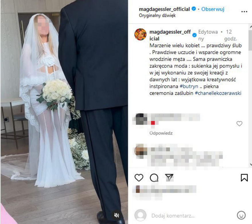 Magda Gessler na ślubie córki swojego partnera Waldemara Kozerawskiego