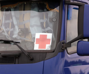 Bobrowniki. Transport z pomocą humanitarną czeka przed granicą [ZDJĘCIA]