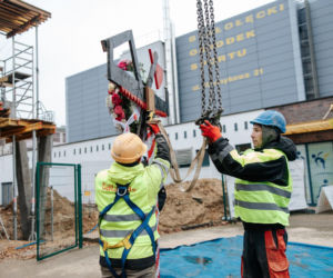 „Wiecha” na budowie Hali Sportowej Białołęckiego Ośrodka Sportu