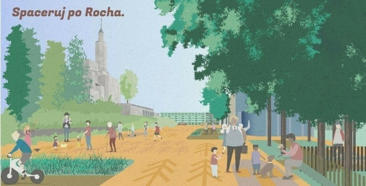Wizja woonerfu na ul. św. Rocha w Białymstoku