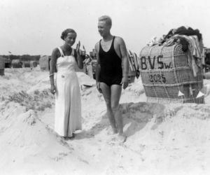 Plaża w Świnoujściu w 1932 roku