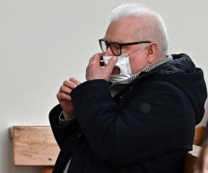 Lech Wałęsa na niedzielnej mszy