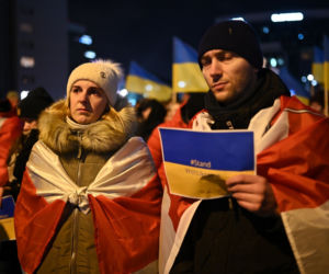 Solidarni z Ukrainą. Wielki wiec w Gdańsku