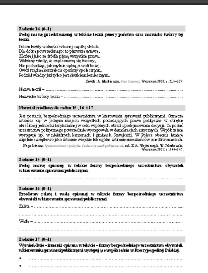 Matura rozszerzona WOS 6