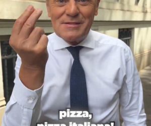 Premier Tusk skoczył na włoską pizzę! Pizza for Donald!