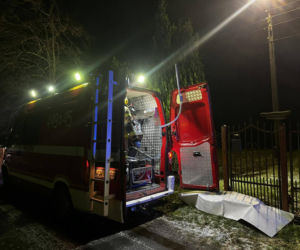 Pożar budynku w miejscowości Bartoszówka w powiecie grodziskim