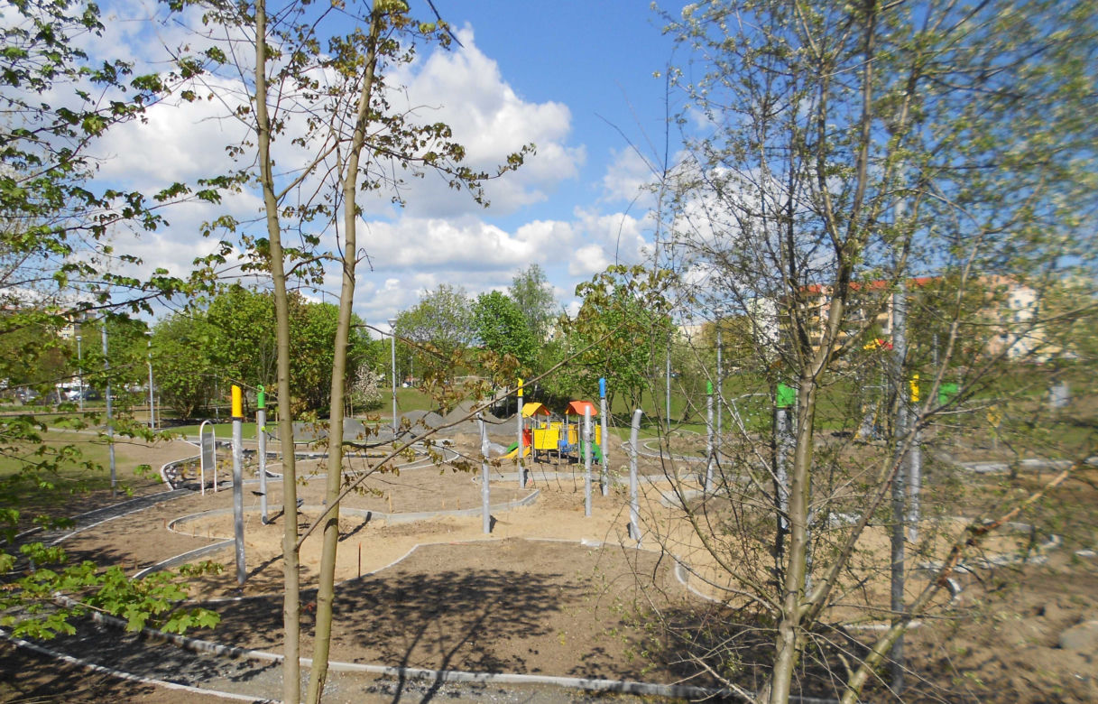 Park Majowe przed końcem budowy