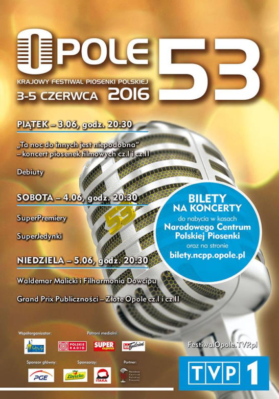 Opole 2016 - transmisja online i w TV. Gdzie oglądać 53. Krajowy Festiwal Piosenki Polskiej w Opolu?
