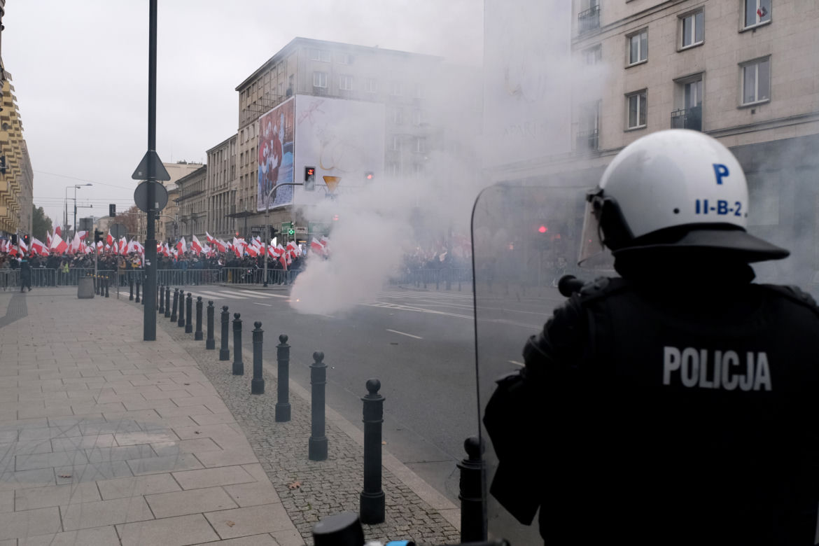 Policjanci zabezpieczali Marsz Niepodległości