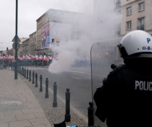 Policjanci zabezpieczali Marsz Niepodległości