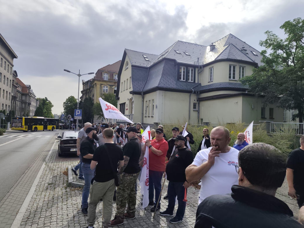 Protest górników i hutników