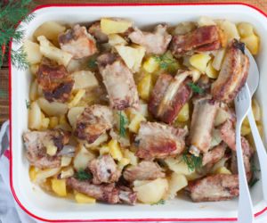 Żeberka pieczone z ziemniakami