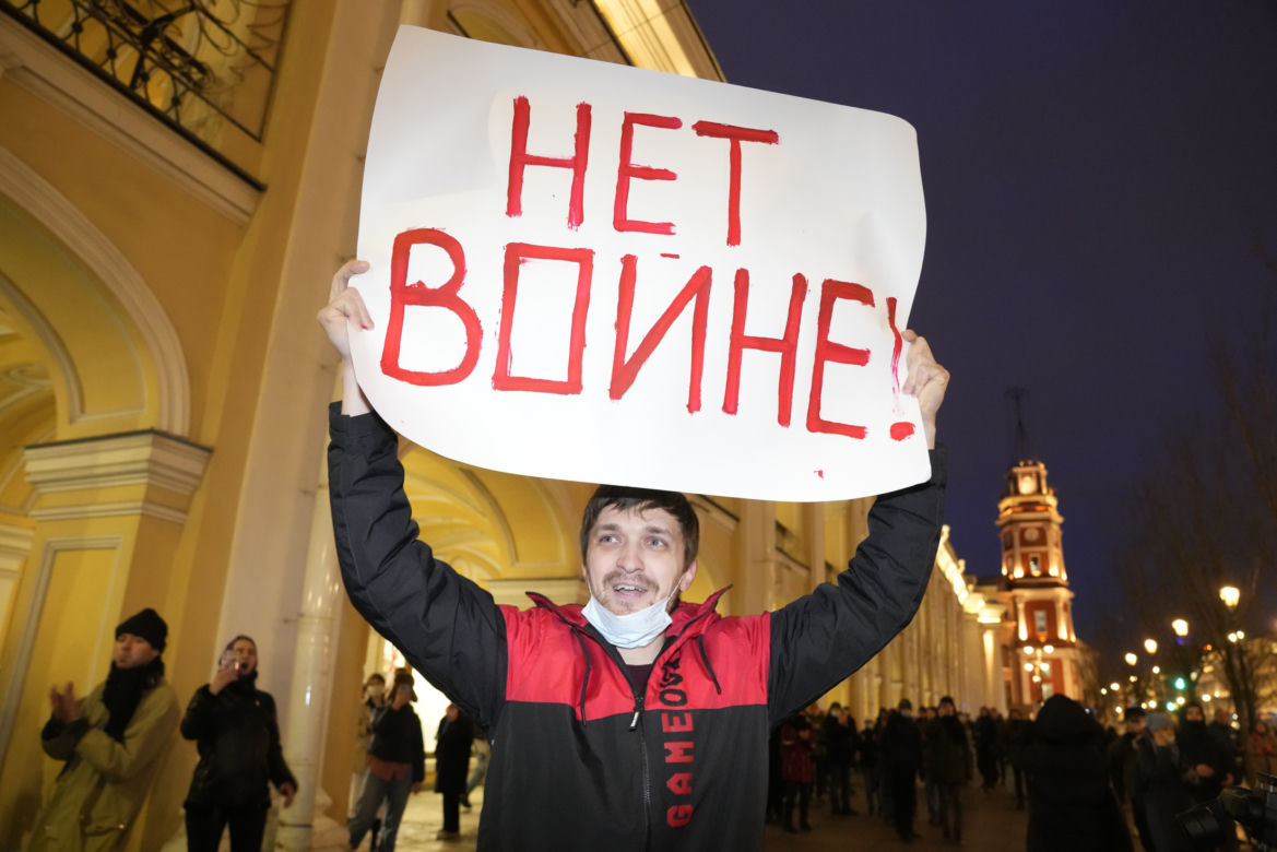 Antywojenne protesty w Rosji