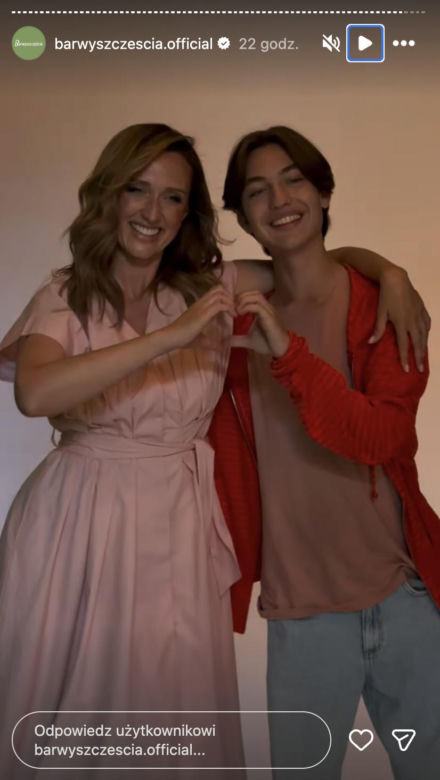 Barwy szczęścia, sesja. Asia (Anna Gzyra-Augustynowicz),  Emil (Artem Malaszczuk)