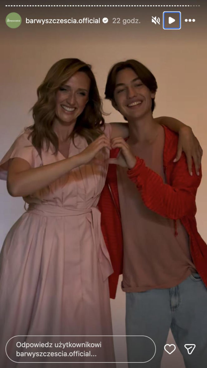 Barwy szczęścia, sesja. Asia (Anna Gzyra-Augustynowicz),  Emil (Artem Malaszczuk)