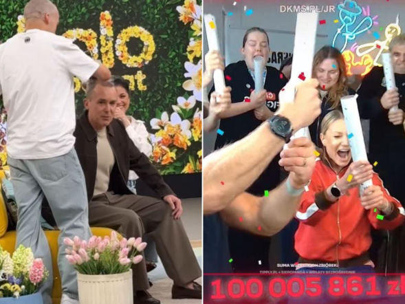 Historyczna zbiórka przekroczyła już 100 milionów! Gwiazdy sypą groszem, a Kurzajewski zgolił głowę na wizji! 