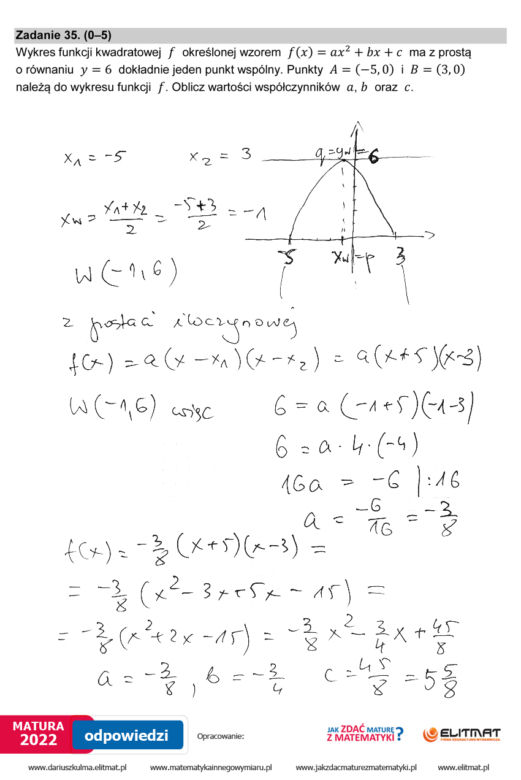 Matura 2022 matematyka. Odpowiedzi i rozwiązania zadań otwartych z arkusza CKE