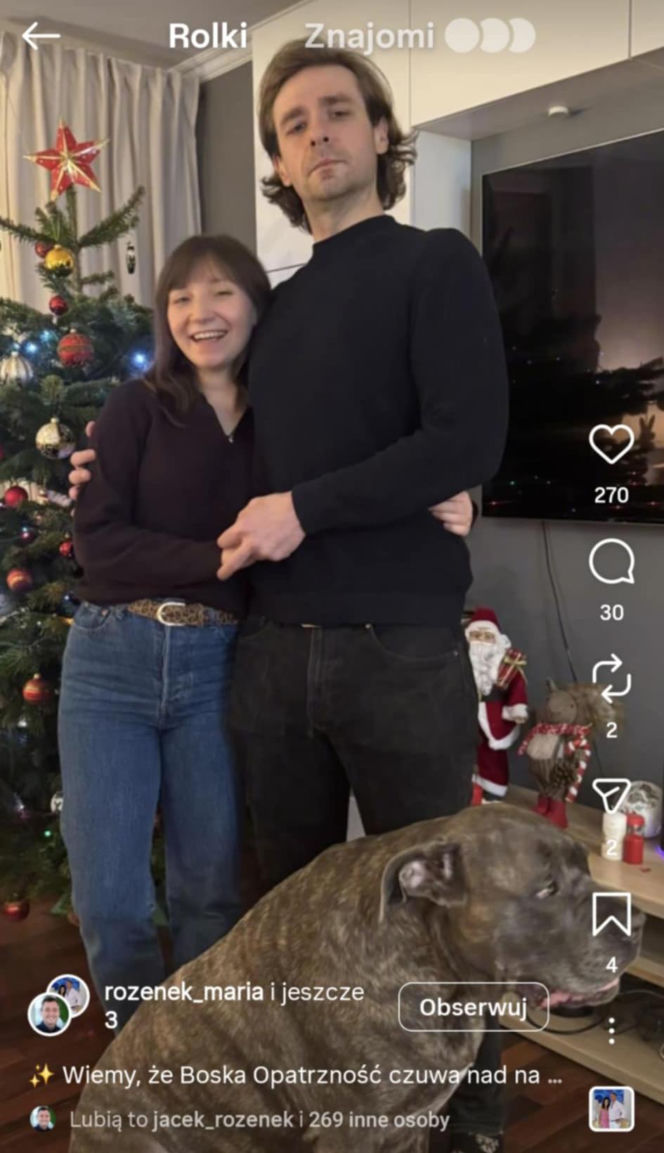 Jacek Rozenek - święta z żoną i synami