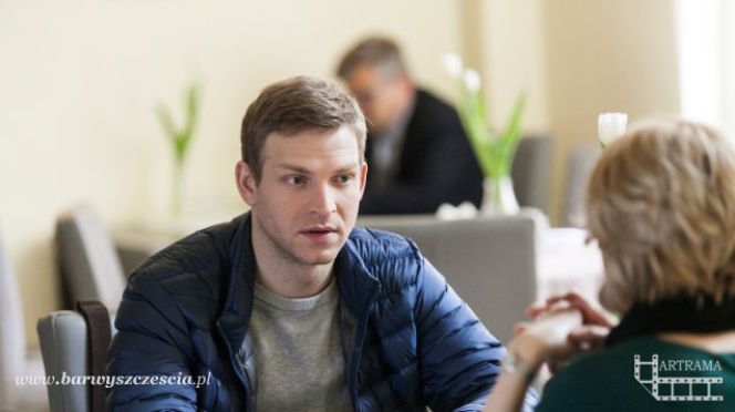 Barwy szczęścia odc. 1293. Dominika Sadowska (Aleksandra Woźniak), Łukasz (Michał Rolnicki)