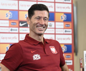 Robert Lewandowski na konferencji reprezentacji Polski