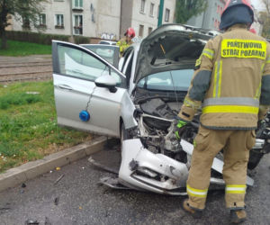 Zderzenie radiowozu z volkswagenem w Bytomiu. Prokuratura bada okoliczności