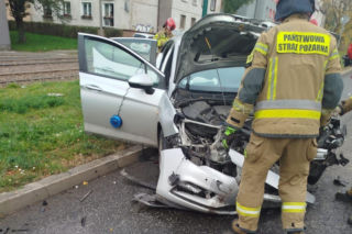 Zderzenie radiowozu z volkswagenem w Bytomiu. Prokuratura bada okoliczności