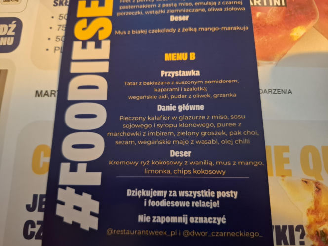 Restaurant Week w Dworze Czarneckiego