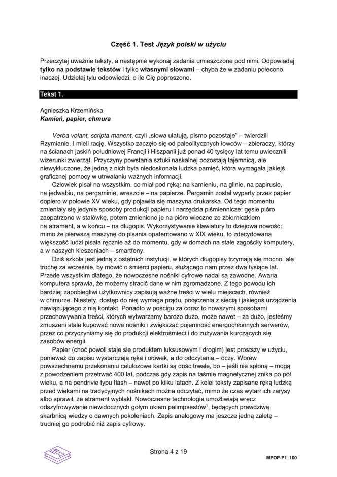 Matura 2026 język polski: WSZYSTKIE odpowiedzi do arkusza CKE 4.05.2026