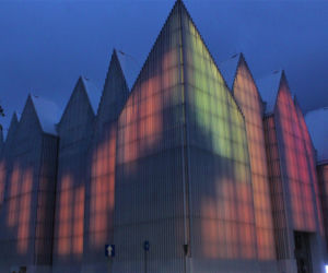Pokaz iluminacji Filharmonii w Szczecinie z okazji Święta Muzyki