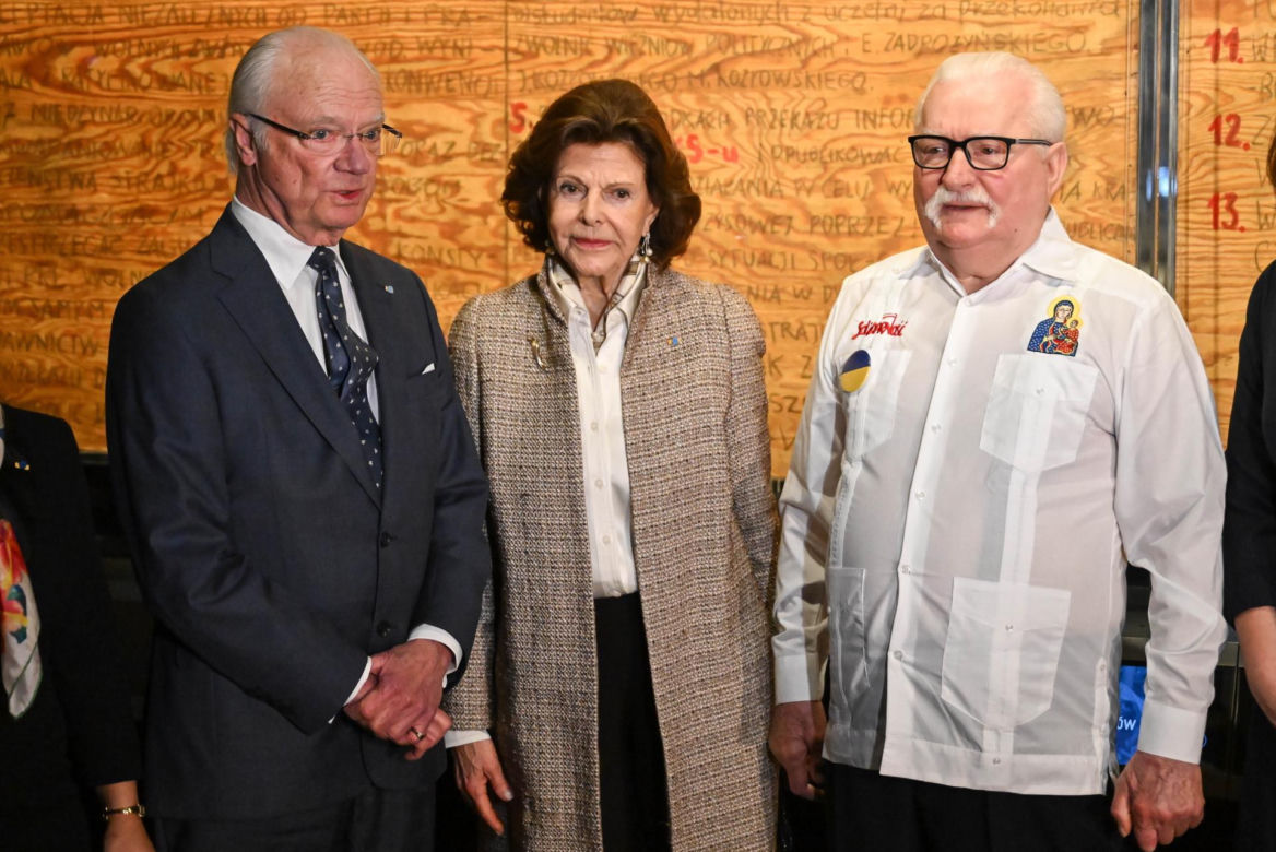 Gdańsk/ Król Szwecji Karol XVI Gustaw oraz królowa Sylwia spotkali się z Lechem Wałęsą