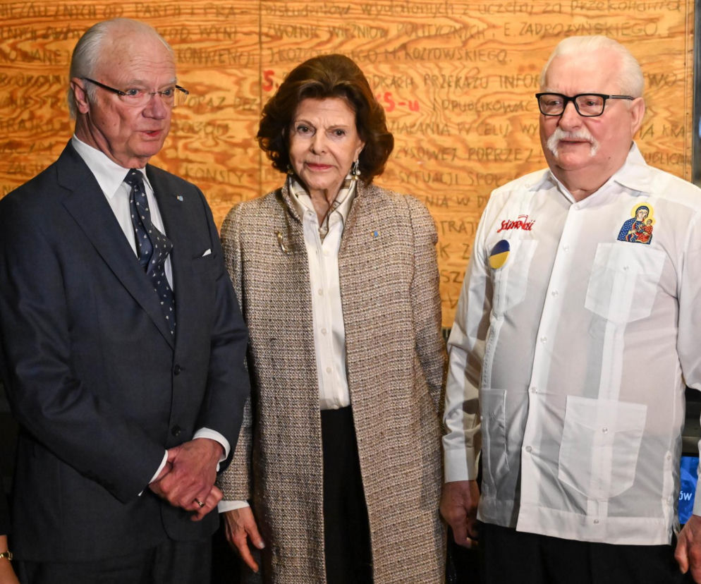 Gdańsk/ Król Szwecji Karol XVI Gustaw oraz królowa Sylwia spotkali się z Lechem Wałęsą