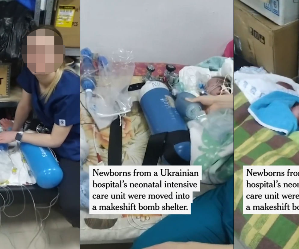 Wojna na Ukrainie - noworodki w schronie