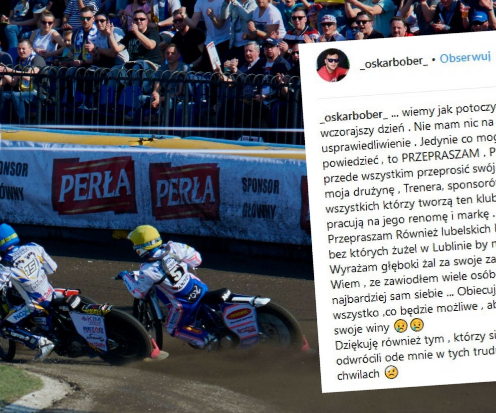 Oskar Bober: Przepraszam. Wiem, że zawiodłem wiele osób