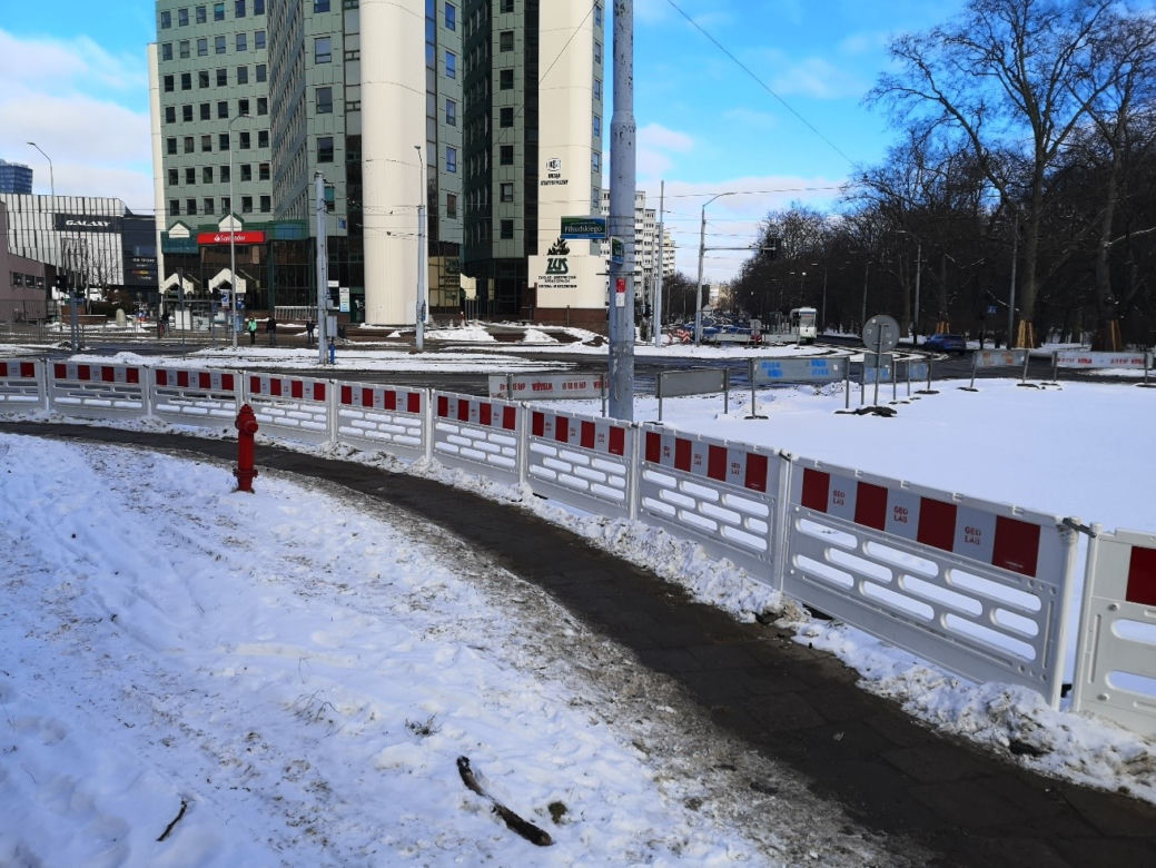 Przebudowa torowisk w centrum Szczecina - luty 2021