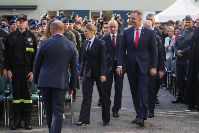 Karol i Marta Nawroccy na rozpoczęciu roku szkolnego