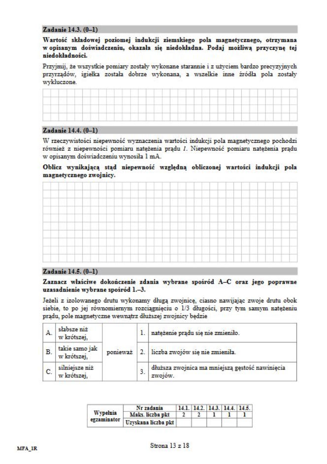 Matura fizyka 13