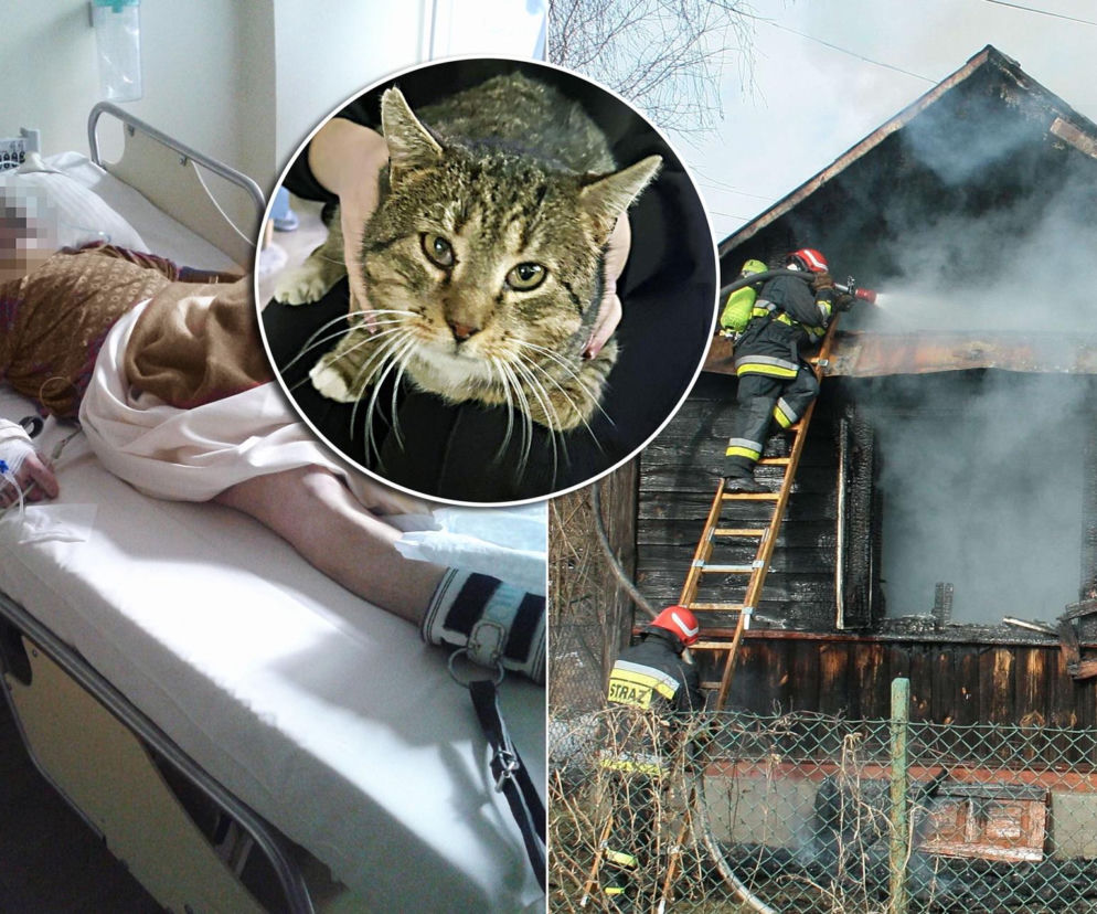 72-latek wbiegł do płonącego domu pod Seroczynem. Ryzykował życie dla Mruczka