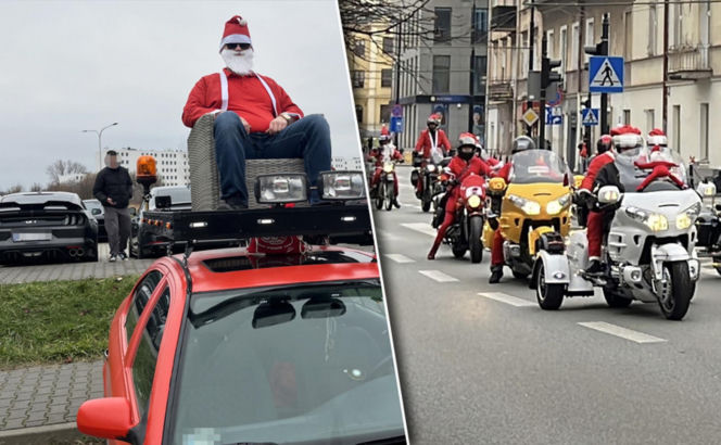 Mikołaje za kierownicą opanowali Lublin. Wyjątkowa akcja dla dzieci ze szpitala
