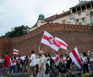 Marsz solidarności z Białorusinami w Krakowie
