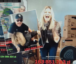 Małgorzata Kożuchowska zginęła w kartonach u Łatwoganga na finiszu akcji. Zebrano ponad 160 milionów zł!