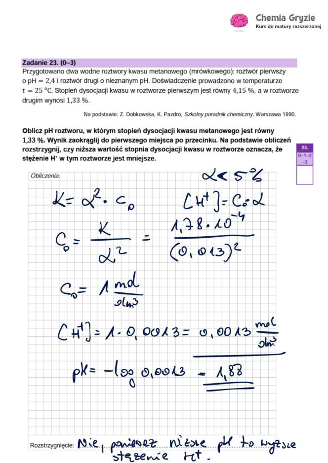 Matura próbna CKE 2026 - chemia. Poprawne odpowiedzi